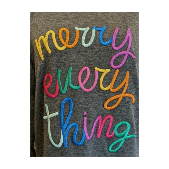Cato Merry Every Thing Christmas Holiday Sweatshirt Top Medium - Picture 6 of 6